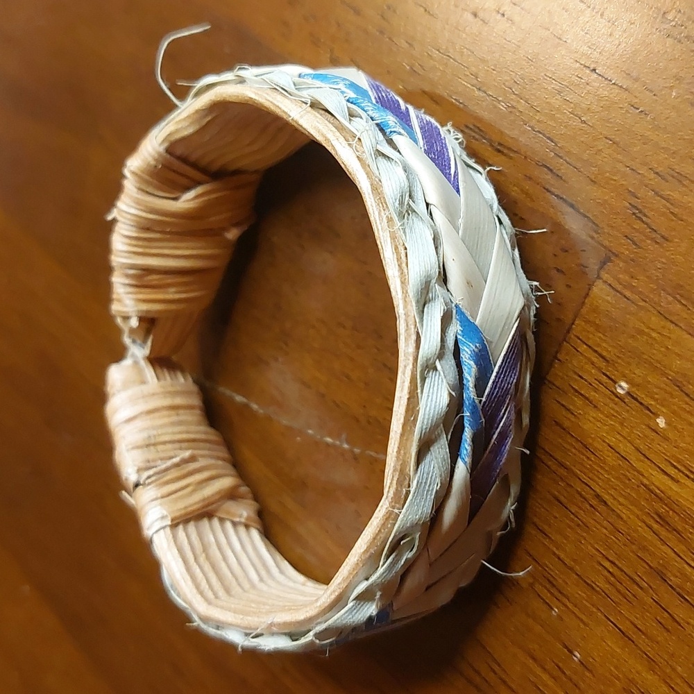 Artisan Handcrafted Woven Grass Straw Cuff Bracelet Eco-Friendly